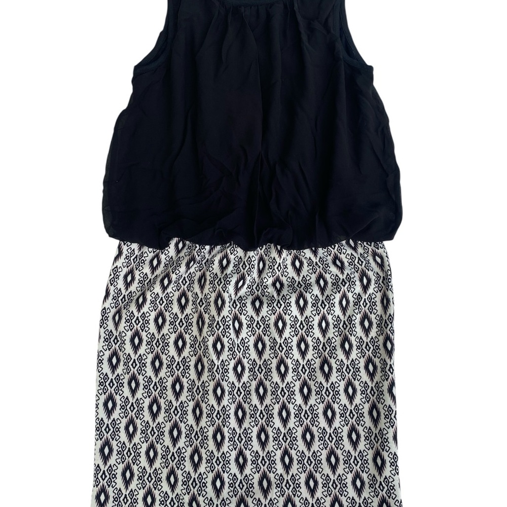 Wrangler Black Tank Top with Black & White Patterned Maxi Skirt